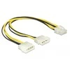 Delock Molex x2 – ATX / EPS 8 kontaktų, 0,3 m, Geltona (85453)