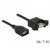 Delock Kabelis USB 2.0 A Buchse > USB 2.0 A Buchse zum Einbau 1 m