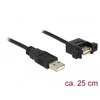 Delock kabelis USB 2.0 A kištukas > USB 2.0 A kištukas montavimui 0,25 m