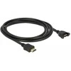 Delock Kabelis HDMI A Stecker > HDMI A Buchse zum Einbau 4K 30 Hz 2 m
