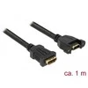 Delock Kabelis HDMI A Buchse > HDMI A Buchse zum Einbau 4K 30 Hz 1 m