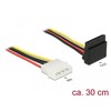 Delock Stromkabel SATA 15 Pin Buchse > 4 Pin Molex Stecker Metall 30 cm