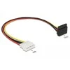 Delock Stromkabel SATA 15 Pin Buchse > 4 Pin Molex Stecker Metall 30 cm
