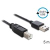 USB laidas Delock USB-A – USB-B 5 m juodas (85553)