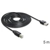 USB laidas Delock USB-A – USB-B 5 m juodas (85553)