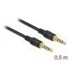 Delock Klinkenkabel 3,5 mm 4 Pin Stecker > Stecker 0,5 m juodas