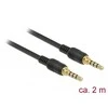 DeLock 85598 lizdo kabelis 3,5 mm lizdas 4 kontaktų kištukas / kištukas 2 m juodas