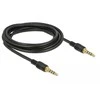 KABELIS AUDIO MINIJACK 3.5MM M/M 4 PIN 3M JUODA DELOCK