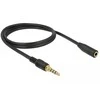 GARSO pratęsimo kabelis MINIJACK 3,5 mm M/F 4 PIN 2M JUODA, skirtas IPHONE DELOCK