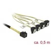 Delock DELOCK SAS-Kabelis MiniSAS HD SFF-8643 > 4xSATA 7Pin gew. 0.5m