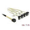 DELOCK SAS-Kabelis MiniSAS HD SFF-8643 > 4xSATA 7Pin gew. 1.0m