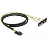 Delock Kabelis Mini SAS SFF-8087 > 4 x SATA 7 Pin gewinkelt 1m