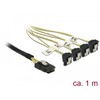Delock Kabelis Mini SAS SFF-8087 > 4 x SATA 7 Pin gewinkelt 1m