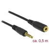 Delock Verlängerungskabel Klinke 3,5 mm 5 Pin Stecker zu Buchse 0,5 m juodas