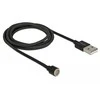 KABELIS USB MAGNETYCZNY (BEZ KOŃCÓWKI) 2.0 1.1M JUODA DELOCK