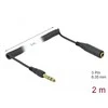 Delock Spiralkabel Verlängerung 6,35 mm 3 Pin Klinken Stecker/Bchse 2 m