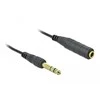 Delock Spiralkabel Verlängerung 6,35 mm 3 Pin Klinken Stecker/Bchse 2 m