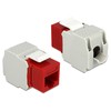 DeLOCK UTP Cat6 Keystone modulis, RJ45 ho - LSA Cat6, "be įrankių", raudona / pilka / 86344