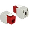 DeLOCK UTP Cat6 Keystone modulis, RJ45 ho - LSA Cat6, "be įrankių", raudona / pilka / 86344