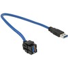 Delock Modulis Keystone prievadas USB 3.0 AF - USB AM 250 su laidu