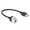 Delock Keystone modulis USB 2.0 C lizdas > USB 2.0 A lizdas su laidu