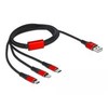 „Delock“ USB įkrovimo laidas „3 in 1 Type-A“ su „Lightning™“ / 2 x USB Type-C™ 1 m