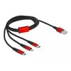 „Delock“ USB įkrovimo laidas „3 in 1 Type-A“ su „Lightning™“ / 2 x USB Type-C™ 1 m