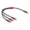 DeLOCK USB Charging Cable 3 in 1 USB Type-C to 3 x USB Type-C 30 cm juodas / red, 0.3 m, USB C, 3 x USB C, USB 2.0, Juodas, Raudona