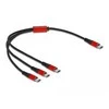 Kabelis USB Delock DeLOCK USB Charging Cable 3 in 1 USB Type-C to 3 x USB Type-C 30 cm juodas / red, 0.3 m, USB C, 3 x USB C, USB 2.0, Juodas, Raudona