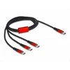 Kabelis USB Delock USB-C - 3x USB-C 1 m Juodai-raudona (86713)