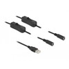„Delock“ kabelis A tipo USB kištukas iki 2 x DC 5,5 x 2,1 mm lizdas su 1 m jungikliu