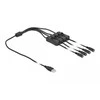 Delock Cable USB Type-A kištuku iki 4 x DC 5,5 x 2,1 mm močiutės su 1 m jungikliu