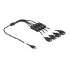 „Delock“ kabelis A tipo USB kištukas iki 4 x A tipo USB lizdas su jungikliu 1 m