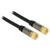 DeLOCK 88918, 1 m, RG-6/U, F, F, Juodas