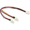 Intern Delock Lüfter Y Kabelis 3 Pin Buchse > 2 x Molex 3 Pin Stecker 22cm