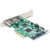 Kontrolierius Delock PCIE 2, 0 x 4 - 2 x USB 3, 0 + 2 x SATA III (89359)
