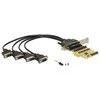 KARTA PCI EXPRESS X1->4X DB-9(COM) NA KABLU 5V/12V CHIPSET:SUN2410 DELOCK