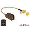Delock antenos kabelis FAKRA F lizdas > SMA 90° lizdas montavimui RG-316 20 cm