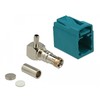Delock 89723 - FAKRA Z - Male - 90° - Gold - Mėlyna,Nerūdijantis plienas - Brass,Copper,Nickel,Plastic