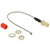 Delock Antennenkabel RP-SMA (Buchse zum Einbau) > MHF (Stecker) (grau/auksinis, 10cm)