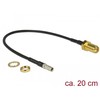 Delock antenos kabelis SMA lizdo pertvara > TS-9 kištukas RG-174 20 cm juodas