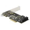 Delock 5 Port SATA PCI Express x4 kortelė – žemo profilio formos koeficientas