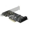 Delock 4 prievadų SATA ir 1 lizdas M.2 Key B PCI Express x4 kortelė