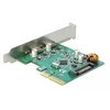Šakotuvas „Delock PCI Express x4“ kortelė – 2 x išorinis USB 10 Gbps (USB 3.1) USB Type-C