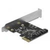 Delock 2 prievadų SATA PCI Express x1 plokštė – žemo profilio formatas