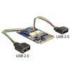 Šakotuvas Delock 95242 – Mini PCI Express – USB 2.0 – 0,48 Gbit/s – Windows 7 Enterprise, Windows 7 Enterprise x64, Windows 7 Home Basic, Windows 7 Home Basic... – USB