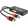 Delock adapteris HDMI kištukas > DVI / VGA / ekrano prievadas, 4K juodas