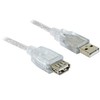 Kabelis USB Delock USB-A - USB-A 1,8 m Baltas (82239)