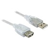 Kabelis USB Delock USB-A - USB-A 1,8 m Baltas (82239)