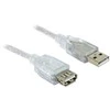 Kabelis USB Delock USB-A - USB-A 1,8 m Baltas (82239)